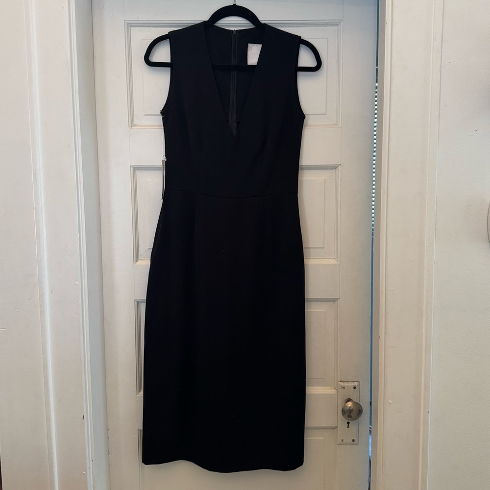 MEG “Straight Painted on Dress” Black Sleeveless Midi Dress
